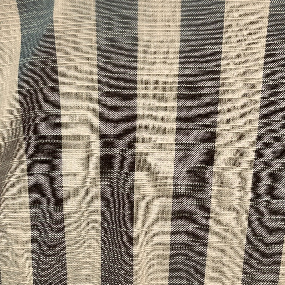100% Cotton Blue/ White short-sleeved, striped, block-patterned shift dress Sz L - Picture 6 of 8